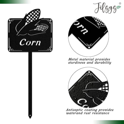 Metal Seed & Plant Labels - Plant Markes for Seedlings-Plant Tags for Pots - Garden Signs for Vegetable - Durable Markers for Plants Outdoor Waterproof - Garden Decor for Farmhouse(Corn)