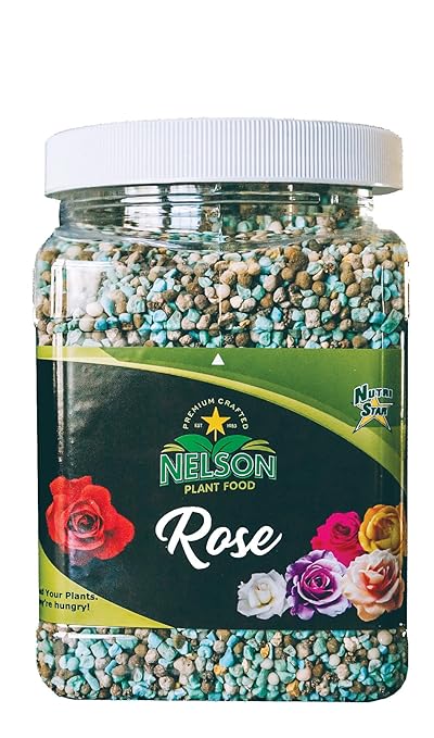 Nelson Plant Food Rose Food for All Types of Roses Climbing Tea Knock Outs Grandiflora with Five Sources of Nitrogen Nutri Star 18-14-10 (4 LB)