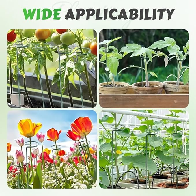 4/8/12 Pack Plant Stakes, 16/24/36 Inch Plant Support Stakes, 2025 New Plant Sticks Support, Flower Stakes for Plants Peony, Tomato Seedling, Marigold, Amaryllis, Sapling, Coreopsis (16 Inch-12 Pack)