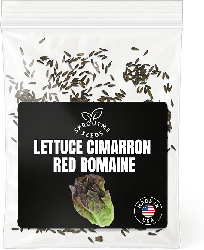 Cimarron Red Romaine Lettuce Seeds for Planting – 500+ Non-GMO Heirloom Red Cos Lettuce, Crisp Colorful Salad Green for Spring & Fall Growing, High Germination (Lactuca Sativa)