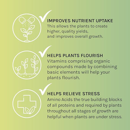 Microbe Life Hydroponics Premium Vitamins & Amino Acids Essential for Maximum Plant Growth and Root Uptake, Use with Any Feeding Systems Including Hydroponics or Soil, 2.5 Gallons
