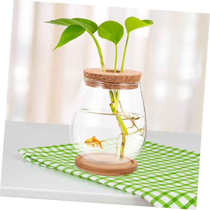 Milisten 1 Set Hydroponic Glass Vase DIY Cork Bottle Micro Landscape Bottle Coral Jar Aquarium Glass Terrarium Cork Planter Terrarium Dill