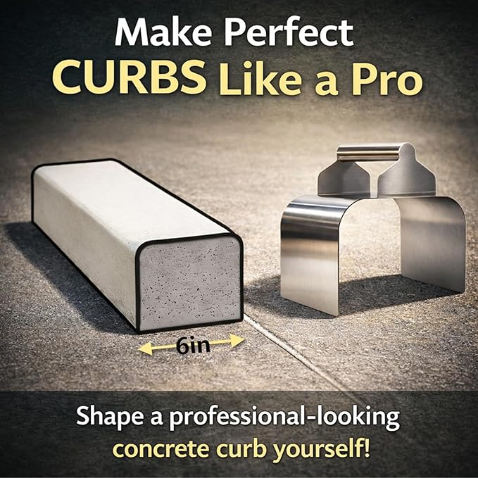 Landscape Curb Trowel Edger, Curb It Yourself, Curb and Gutter Shape Maker, Concrete Curb Trowel, Rectangular trimmer - 4" x 6" x 4" (Rectangular Curb It Yourself)