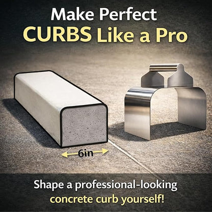 Landscape Curb Trowel Edger, Curb It Yourself, Curb and Gutter Shape Maker, Concrete Curb Trowel, Rectangular trimmer - 4" x 6" x 4" (Rectangular Curb It Yourself)
