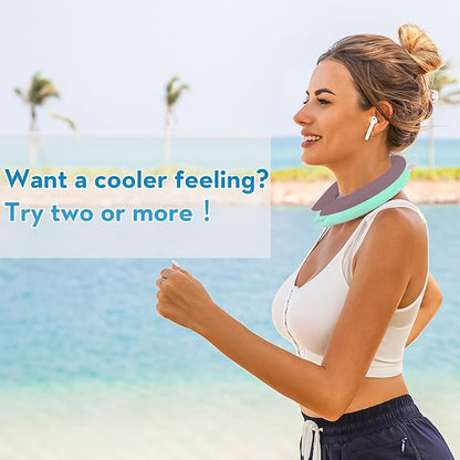 2PCS Neck Cooling Tube with Cold Insulated Bag,Reusable Ice Neck Cool Wearable Body Cooling Products for Summer Heat (Green*2)