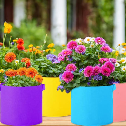 20 Pack 3 Gallon Grow Bags Multicolor Plant Grow Bag Non Woven Fabric Pots with Handles Garden Plant Seeds Tomato Vegetables Flowers Planting Bags for Indoor or Outdoor Gardening