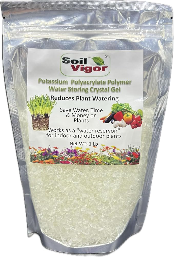 2 Lb. Soil Vigor Super Absorbent Polymer, Moisture Trap for Trees, Shrubs, Vegetable, Flower Gardens, Lawns, and Potting Plants