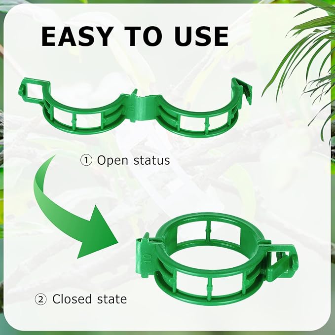 100PCS Green Plant Support Clips, Tomato Clips, Garden Clips, Trellis Clips, Vine Clips for Climbing Plants to Prevent Tomatoes from Pinching or Falling Off