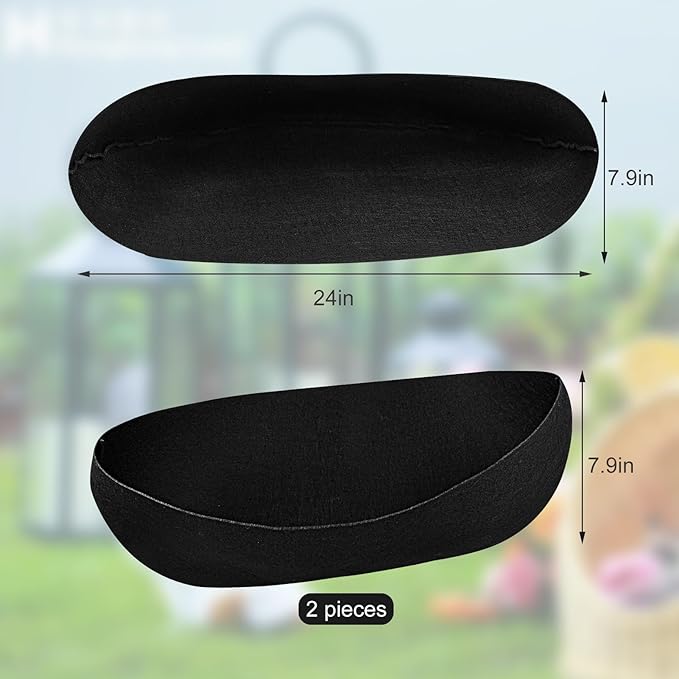 2PCS 24 Inch Window Box Liner Fabric Planter Basket Liner Trough Planter Insert Liner Black Hanging Flower Basket Liners Non-Woven Felt Plant Liner for Planters Fence Garden - Avoid Bird Nesting