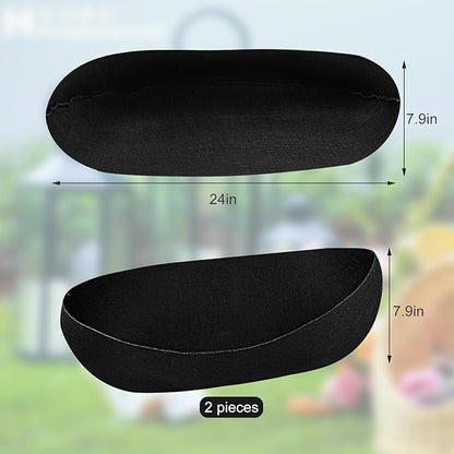 2PCS 24 Inch Window Box Liner Fabric Planter Basket Liner Trough Planter Insert Liner Black Hanging Flower Basket Liners Non-Woven Felt Plant Liner for Planters Fence Garden - Avoid Bird Nesting