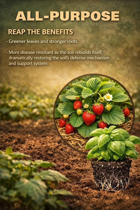 Chicken Manure Pellets, 4-3-2 NPK Organic Plant Fertilizer and Soil Rebuilder, 1.5lb Bag