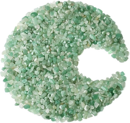 ZHIYUXI Green Aventurine Crystal Chips Bulk Fish Tank Gravel Vase Filler Stones Bulk Crushed Crystals Gemstone Polished Natural Quartz Stone Healing Crystals Glass Stones Fish Rocks