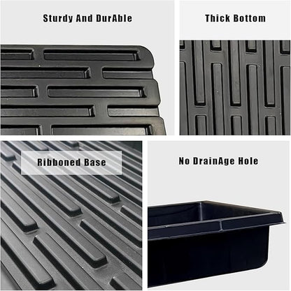 10 Pack 1020 Trays No Holes and 10 Pack 4.3" Deep 32 Cell Seed Starter Trays, 20" x 10" - Heavy Duty Plastic Nursery Flats for Seed Germination & Plant Propagation (10 Sets)