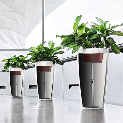 2 Set Adjustable Plant Risers,11-17" Rise Plant Risers for Pots Outdoor, Metal Lift Insert for Tall Taper Flower Pots (6" 8" 10" Base or Top)