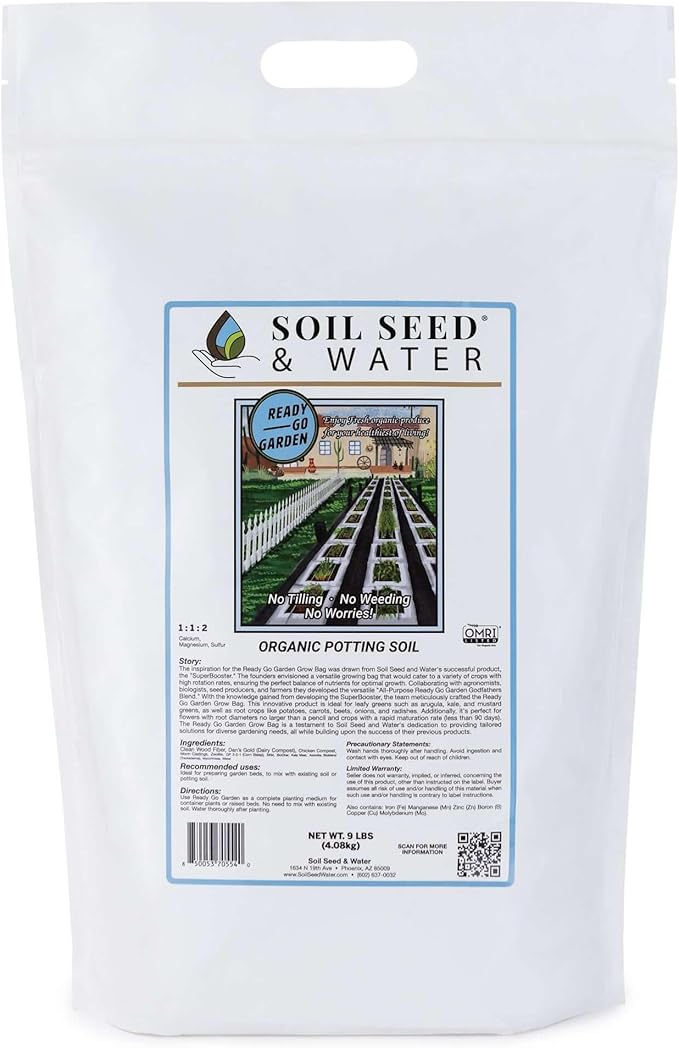 Soil Seed & Water Garden Craft Blend Organic Potting Soil – All-Purpose Potting Mix for Indoor & Outdoor Gardening