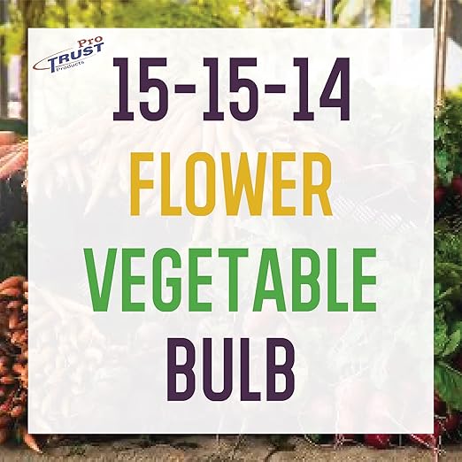Flower & Vegetable 15-15-14 Fertilizer, 4 Pounds - Formulated for Annuals, Perennials, Vegetables & Bulbs