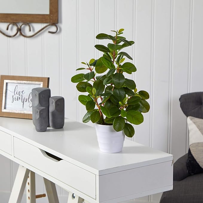 Nearly Natural 16in. Peperomia Artificial Plant in Decorative Planter