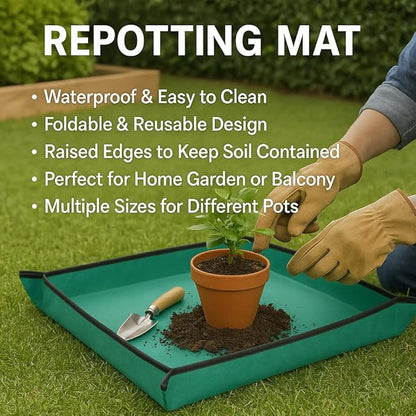 Plant Repotting Mat for Plants, Gardening Hand Tools for Gardeners, PE, 27x27in(68x68cm)