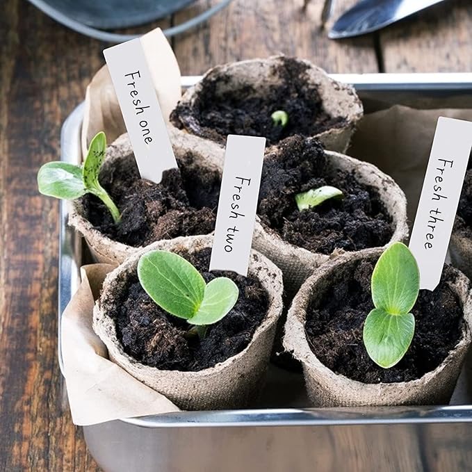 Plant Labels 300Pcs Plastic Plant Name Tags for Seedlings Garden Labels Markers Nursery Plant Tags Seed Labels Plant Label Stakes with Permanet Marking Pen Plant Markers for Outdoor Garden(4 Inch)