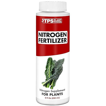 TPS NUTRIENTS Nitrogen for Plants, Tri-Source N Nitrogen for Lush Green Growth, Liquid Plant Fertilizer 8 oz (250mL), SUPPNITRO8OZ