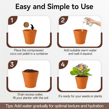 Halatool 200 Pcs 30mm Organic Coco Coir Pellets Seed Starter Soil, Compressed Coconut Coir Potting Soil Discs for Planting Vegetables, Fruits, Flowers