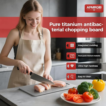 Titanium Cutting Boards for Kitchen,100% Pure Titanium Cutting Board Set of 3, Double Sided Non Toxic Cutting Board, Hygiene Durable Dishwash