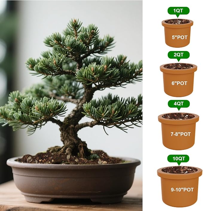 Premium Bonsai Soil Mix with Enhanced Aeration & Drainage 2qt - Professional Grade Potting Soil for Bonsai Pots