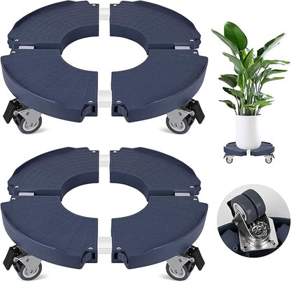 2 Pack Plant Caddy Stands with 360° Wheels Adjustable 15-22 Inch Rolling Plant Stands Heavy Duty Large Plant Carts Dolly with Casters 440lbs Capacity for Large Planter, Garden Pot, Flower Pot, Blue