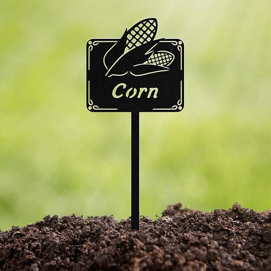 Metal Seed & Plant Labels - Plant Markes for Seedlings-Plant Tags for Pots - Garden Signs for Vegetable - Durable Markers for Plants Outdoor Waterproof - Garden Decor for Farmhouse(Corn)