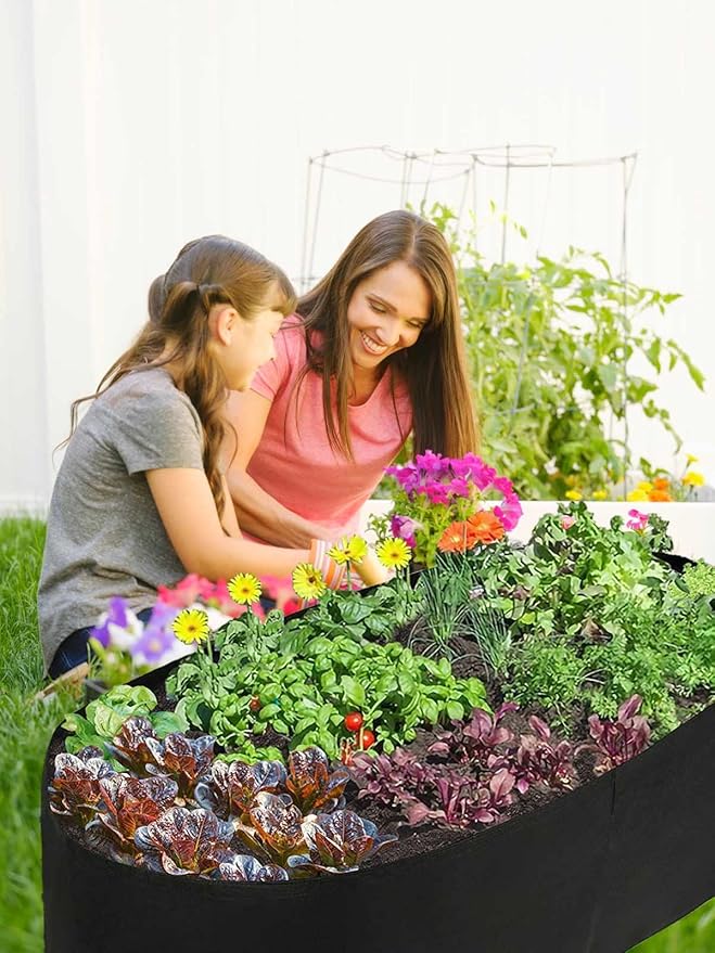 Fabric Raised Garden Bed, 3ft x 6ft Garden Grow Bags Planting Bed Rectangle Garden Containers for Vegetables Plants Flowers Outdoor