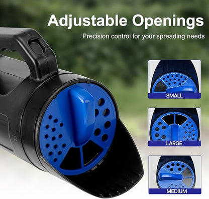 Handheld Spreader for Fertilizer, Grass Seed and Ice Melt, Multi-Use Seed Spreaders for Lawns with Adjustable Openings, 84 Oz Capacity Lawn Spreader for Yards and Garden Care