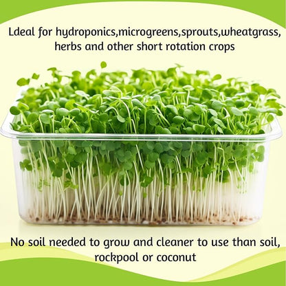 1Roll 10" X 197" Hydroponic Grow Pads, Jute Seed Sprouting Mat, Microgreens Growing Kit, Indoor Organic Production for Wheatgrass Sprouts Starter Tray (10" X 197")