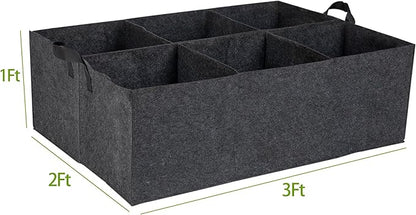 1-Pack 6 Grids Fabric Grow Bags, 3x2x1ft Thickened 400G Nonwoven Fabric Raised Garden Beds with Handles - Indoor Outdoor Planters for Vegetables, Herbs, Flowers