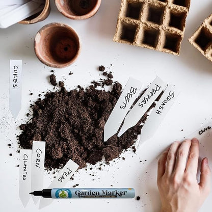 6 Pack Garden Marker Pen Permanent Markers Black (UV Fade Resistant Marker Pens for Plant Markers Garden Markers Waterproof Pen Black Markers Outdoor Marker for Garden Plant Label 0.8mm)