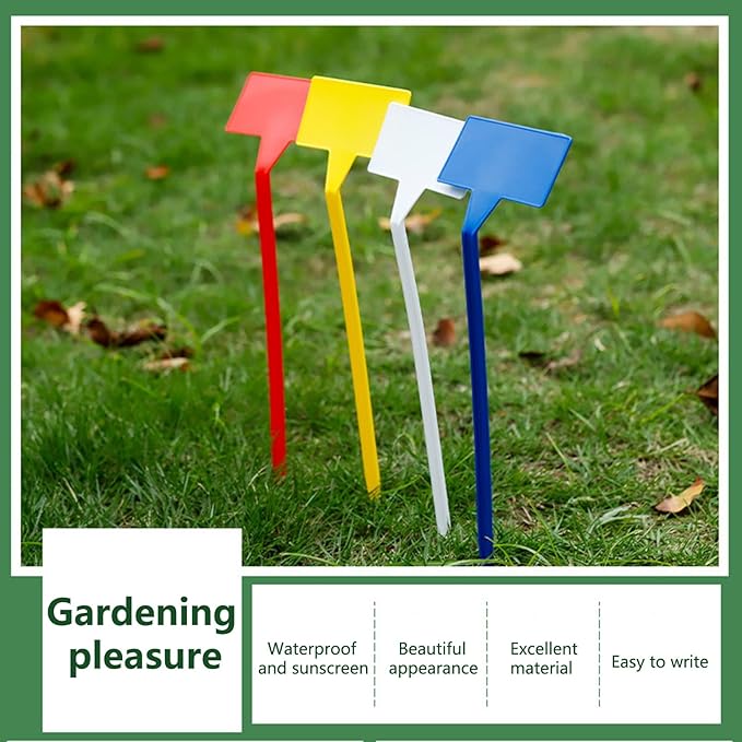 10pcs Plant Labels Long 12 Inch Plant Tags Plastic Plant Markers for Outdoor Plants, Garden Labels Outdoor Waterproof Plant Tags and Labels for Garden Yellow