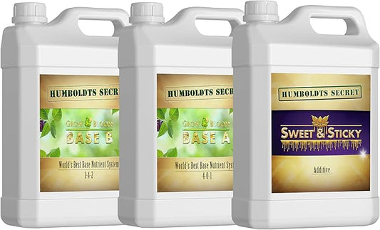 Humboldts Secret A & B Liquid Hydroponics Fertilizer - Nutrients for Outdoor, Indoor Plants (32 oz) w/Sweet & Sticky – Carbohydrate and Saccharide Energy Source – Energy for Plants (32 oz)