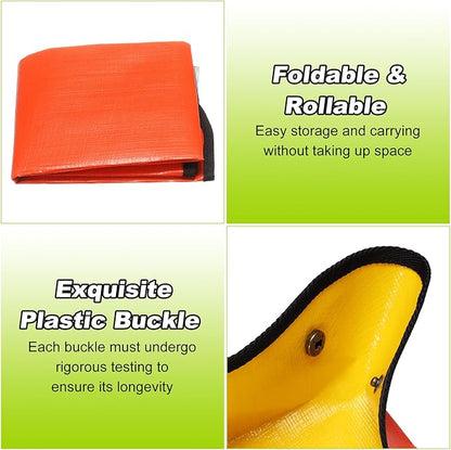 HARFINGTON 2pcs Repotting Mat 19.7" x 19.7" PE Cloth Waterproof Plant Repotting Mat Foldable Portable Gardening Potting Tray with Metal Buckle for Indoor Plant Change Soil Watering, Yellow
