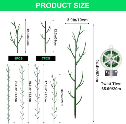 11 Pack Monstera Plant Support - 71.4" Plant Support Stakes for Indoor Plants Sticks Support Tall Indoor Plant Stakes with Twist Ties Stackable Plant Stem Support for Monstera Plants