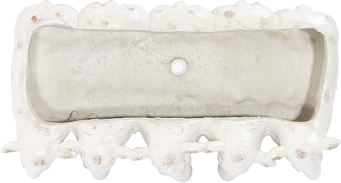 Creative Co-Op Farmhouse Resin Sheep Planter, White