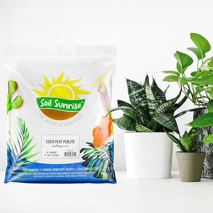 Soil Sunrise Coco Peat Perlite Potting Mix (12 Quarts) Loose Coconut Coir and Perlite