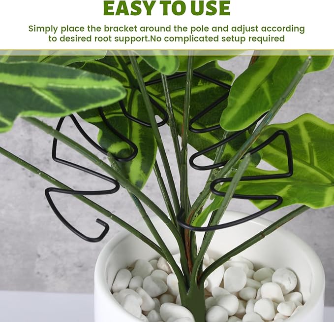 4 PCS Monstera Plant Support, Plant Support Stakes for Indoor Plants Plant Stem Support Metal Monstera Plant Stabilizer Holder Plant Clips for Climbing Plants Support for Thriving Growth
