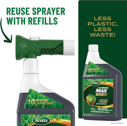 Scotts Liquid Green Max Lawn Food Refill, Lawn Fertilizer and Iron Supplement, for Any Grass Type, 29-0-0, 32 fl. oz.