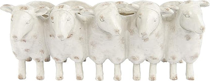 Creative Co-Op Farmhouse Resin Sheep Planter, White