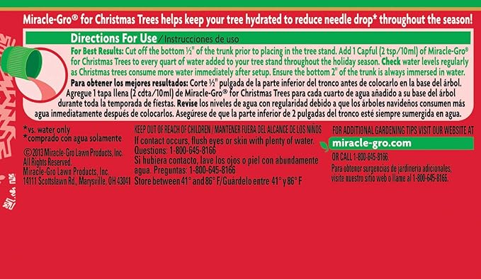 Miracle-Gro for Christmas Trees Plant Food, Hydrates Trees and Keeps Christmas Trees Green All Holiday Season, 2-Pack