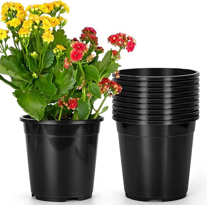2/3/5/10 Gallon Pots for Plants, Sturdy Plastic Planter Pot with Drainage Holes, Large Plastic Planters, 2 Gallon Nursery Pots for Seedlings, Succulents, Cuttings