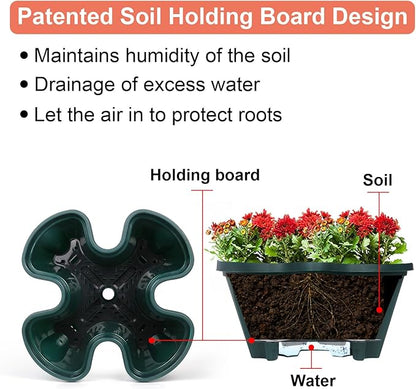 GameXcel Vertical Planter 5 Tier Stackable Planters Garden Planters Strawberry Herb Flower and Vegetable Planter Indoor Outdoor Gardening Pots with Removable Wheels and Tools