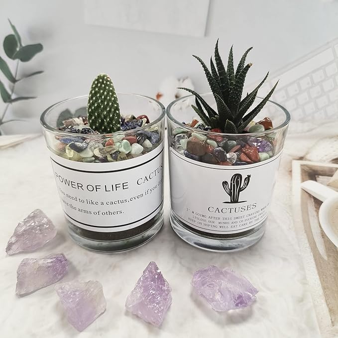 ZHIYUXI Chakra Crystal Chips Fish Tank Gravel Vase Filler Stones Crushed Crystals Gemstone Polished Healing Crystals Natural Quartz Stone 0.44lbs