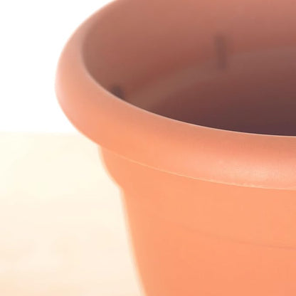 Bloem Ariana 10" Muted Terra Cotta Round Self-Watering Resin Planter Pot - Rolled Rim Indoor and Outdoor Gardening Planter