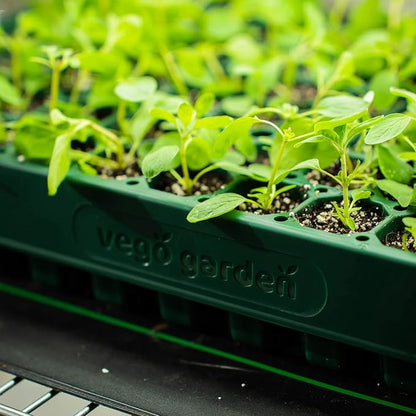 Vego garden 10" x 20" 76 Cells Seed Starter Tray Stackable Seedling Starting Germination Trays for Plants Planting Vegetables Herbs Flowers, 3 Sets