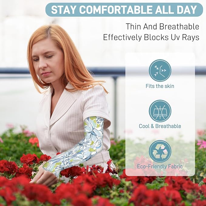 Gardening Sleeves for Women Farm Sun Protection Thorn Proof Cooling Arm Sleeves to Cover Arms for Garden Sports
